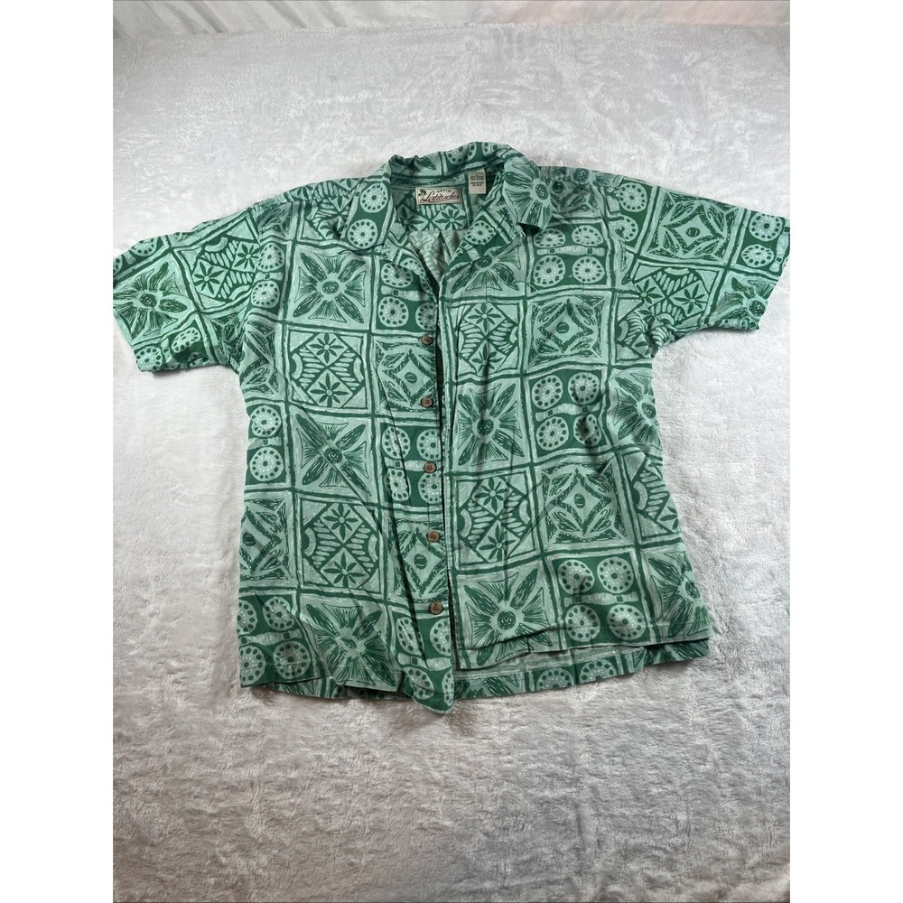 Orvis Latitudes Short Sleeve Button Shirt - Green/Green Print - L